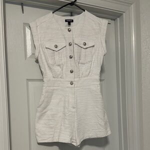 Express Textured White Romper
